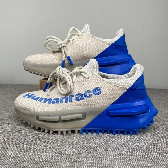 Adidas Pharrell William Human Race NMD S1 MAHBS Men 6.5 HP2641 Oatmeal Blue  NWOT